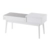 Telephone Contemporary Bench With Pull Out Drawer - White / Gray - Image 3