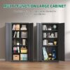 Heavy Metal Garage Storage Cabinet With Locking Doors, Steel, Adjustable Shelves - Gunmetal Black - Image 9