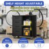Sturdy Metal Tool Storage Cabinet With Wheels Heavy Duty Garage And Office Organizer, Steel - Brushed Nickel - Image 8