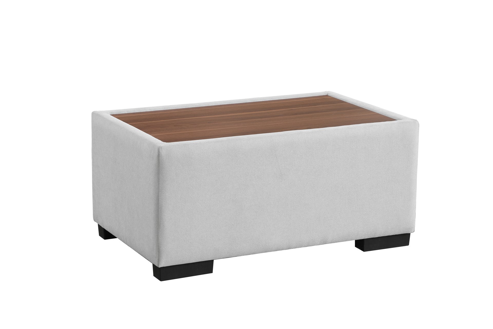 Joshua - Woven Fabric Sectional Sofa With Right Facing Chaise and Console Ottoman - Light Gray - Image 9