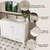 43" Bathroom Vanity, Multi Functional Cabinet, Doors And Drawer - White - Image 6