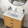 Rectangular Single Vanity Top With 1 Faucet Hole And Overflow, 35" X 20", Sink Only - White - Image 2