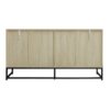 Carved 4 Door Sideboard, Sideboard Buffet Cabinet With Storage, Modern Coffee Bar Cabinet With Adjustable Shelf For Living Room - Natural - Image 10