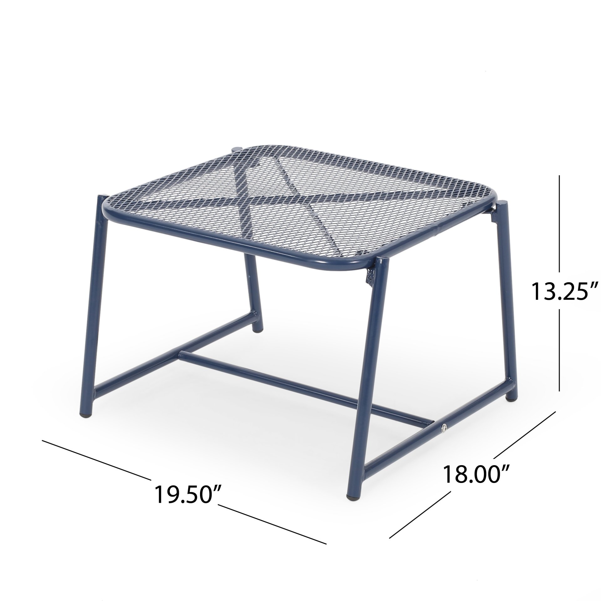 Kincaid - Modern Side Table With Mesh Top - Navy Blue - Image 3