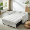 Loveseat Sofa Pull Out Sofa Bed Tufted Sleeper Sofa With An Adjustable Backrest, 3 USB Ports And 2 Lumbar Pillows For Living Room - Beige - Image 13