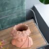 Head Bust Planter, Greek Style Cement Head Planter, Indoor Outdoor Home Garden Decor - Brown - Image 10