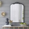 Classic Design Mirror With And Baroque Inspired Frame For Bathroom, Entryway Console Lean Against Wall - Black - Image 3