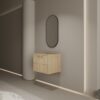 Modern Wall Mounted 24" Bathroom Vanity With 2 Soft Closing Doors, Excluding Sink - Oak - Image 6