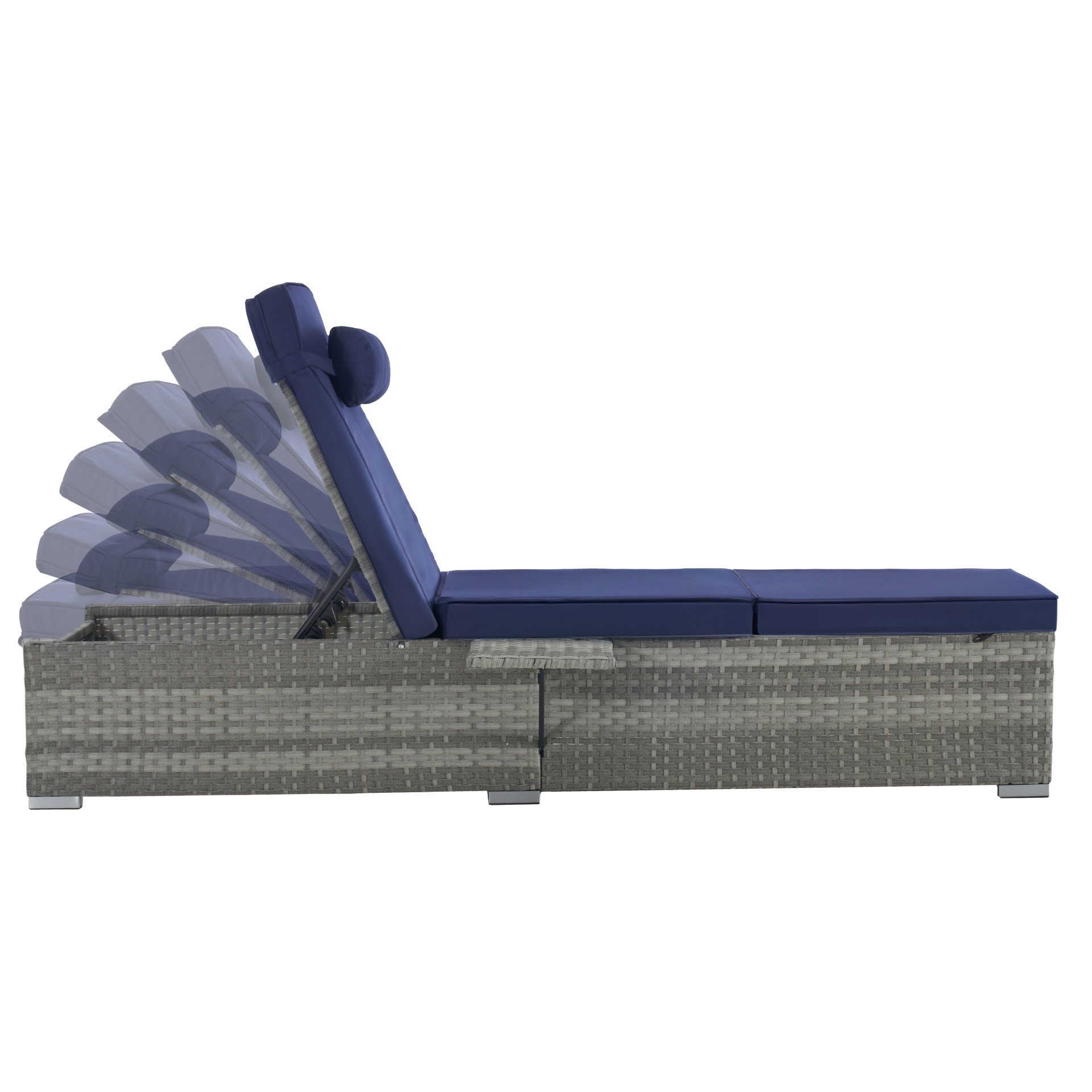 Outdoor Sofa Pe Rattan Furniture Deck Chair - Gray - Image 13