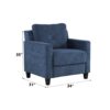Horatio - Chenille 3 Piece Living Room Set - Navy - Image 8