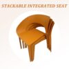 1 Piece Designed Single Chair, UV Resistant, Waterproof And Wear Resistant - Tropical Orange - Image 19