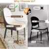 Modern Sponge-Filled Dining Chair, Solid Wood Metal Legs, Suitable For Restaurants, Living Rooms And Rooms- (Set of 2) - Dark Brown / White - Image 5