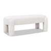Hugo - Oval Fully Upholstered Bench - Milk Cream White - Image 8