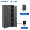 15 Door Lockers With Lock For Employee Storage - Black - Image 6