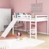 Full Loft Bed With Slide, Multifunctional Design - White - Image 10