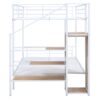 Full Over Full Bunk Bed With Lateral Storage Ladder And Wardrobe - White - Image 5