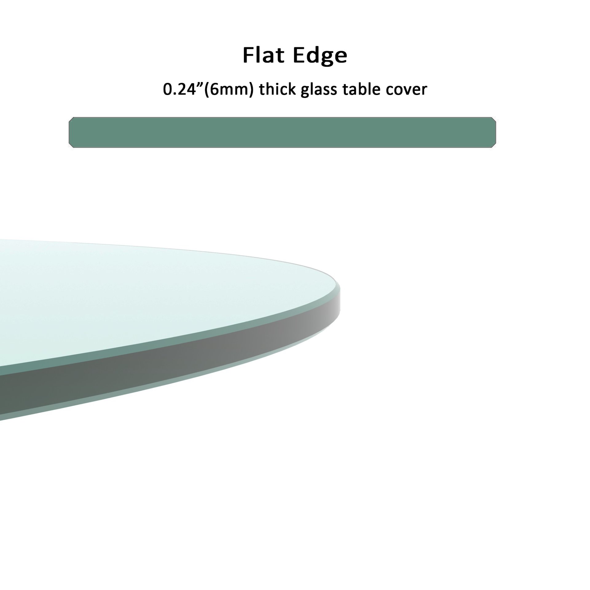 20" Round Tempered Glass Table Top Clear Glass 1 / 4" Thick Flat Polished Edge - Transparent - Image 6