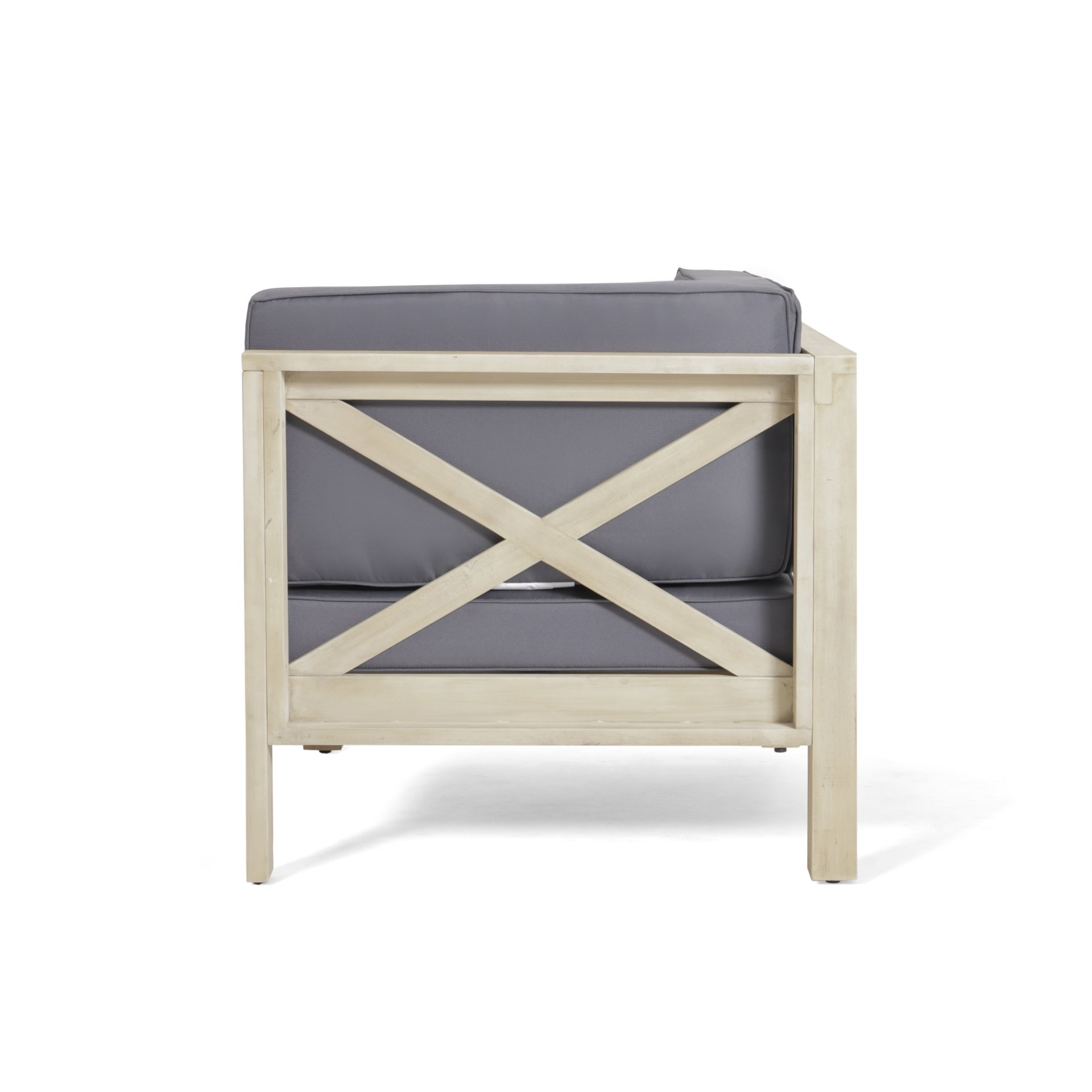 Brava - X Back Corner Chair - Light Gray - Image 7