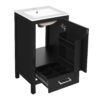 18" Bathroom Vanity With Sink, Soft Close Drawers, Door Organizer, Divider Drawer, Adjustable Foot Pads - Black - Image 14