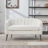 Glam Mini Loveseat, Accent Couch - Ivory - Image 4