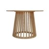 Modern Round Coffee Table With Grille Molding For Living Room, Bedroom, Or Balcony - Oak - Image 6