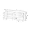 Contemporary Sideboard Storage Cabinet TV Stand With Wave Pattern - Walnut - Image 3