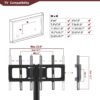 43.3" Multi-Function TV Stand Height Adjustable Bracket Swivel 3 Tier - Black - Image 6