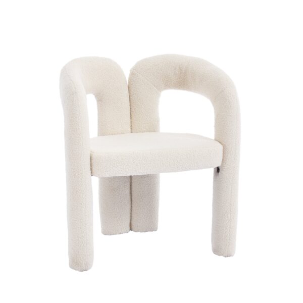 Contemporary Designed Velvet Fabric Upholstered Accent / Dining Chair Teddy Armchair (Set of 2) - Beige