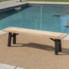 Outdoor Bench With Slat Panel Design And Frame - Natural / Gray - Image 10