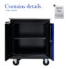 Movable Lockable Double Door Partition With Lock Multi Functional Hardware Storage Tool Car Auto Repair Locker - Black / Blue - Image 4