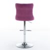 Swivel Velvet Barstools, Adjusatble Seat Height 1712PP (Set of 2) - Purple - Image 7
