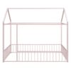 Full Size Bed House Bed Frame With Fence - Pink - Image 11