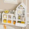 Versatile Kids Bookshelf With House-Shaped Design Multifunctional Storage, Durable - White - Image 17