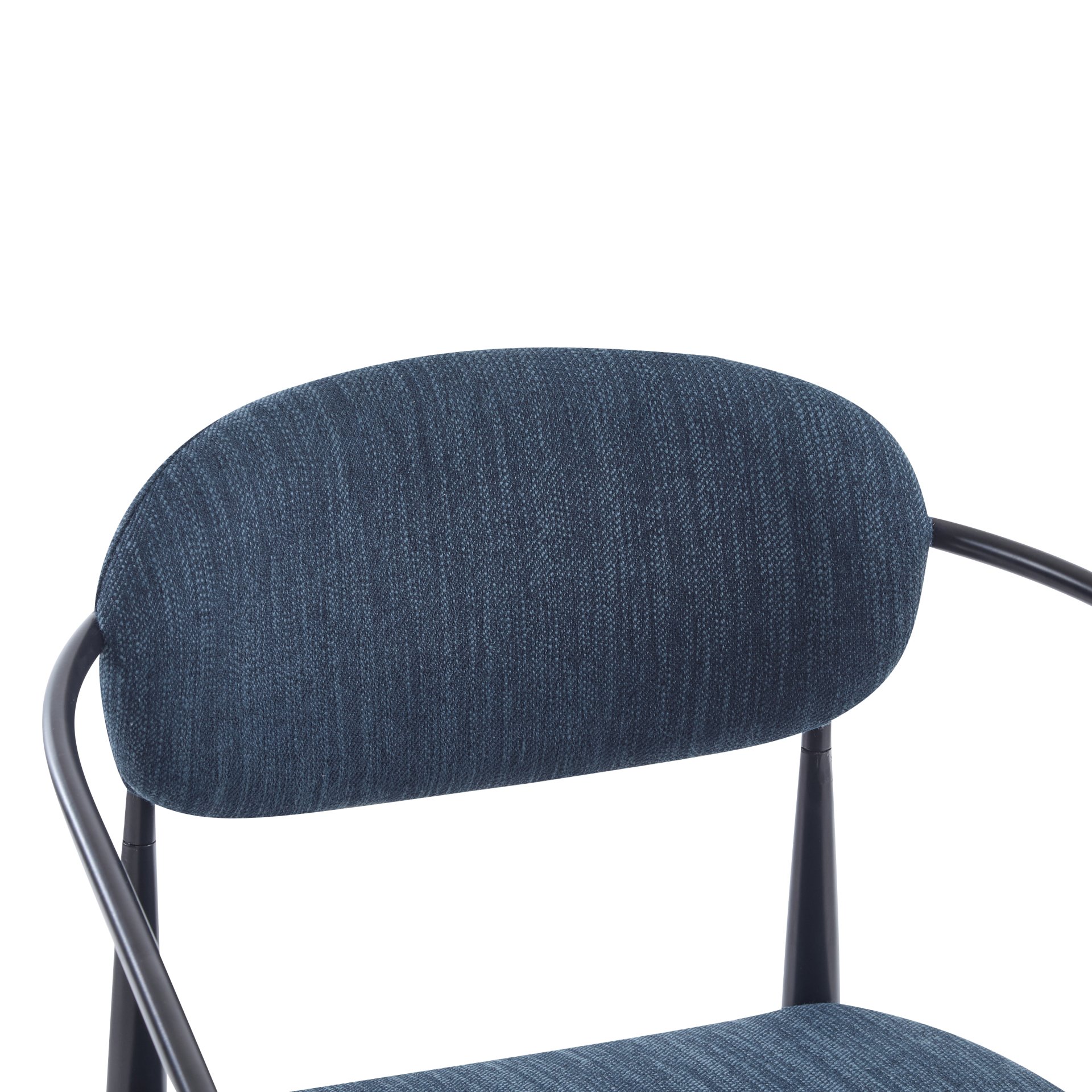 Mid Century Modern Upholstered Accent Armchair With Pocket Spring Seat - Black / Navy Blue - Image 9