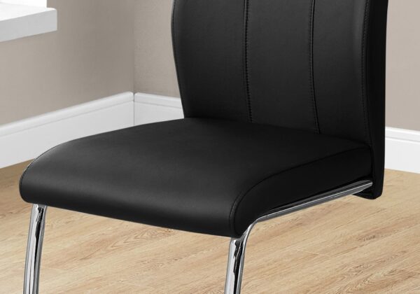 Dining Chair, Side, Upholstered For Dining Room, Modern (Set of 2) - Black