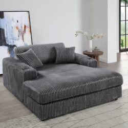 Hilde Chaise - With 2 Pillows - Dark Gray