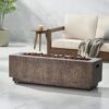 Outdoor 48" Rectangular Iron Propane Fire Pit With 50, 000 Btu - Brown Wood Pattern - Image 4