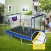New Yc 8Ft By 12Ft Rectangular Trampoline With Basketball Board, Ball Inflater And Ladd Astm Standard Tested And Cpc Certified - Blue - Image 4