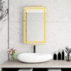 Rectangle Medicine Cabinet Mirror Bathroom Mirror With Storage Wall Mounted Medicine Mirror Cabinet With LED - Gold - Image 8