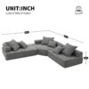 Oversized Modular L Shaped Sectional Sofa, Luxury Boucle Floor Couch Set, Convertible Sleeper Couch, Spacious Foam-Filled Sofa Bed, 3 Piece Free Combination - Gray - Image 16
