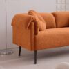 Modern Lamb Wool Sofa With Decorative Throw Pillows For Small Spaces - Orange - Image 8