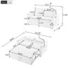 Convertible Sofa Bed Loveseat Sofa With Three USB Ports, Two Side Pockets, Two Cup Holders And 360° swivel Phone Holder For Living Room - Blue Gray - Image 2