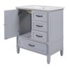 30" Bathroom Vanity With Sink, Bathroom Cabinet With A Door, 3 Drawers Legs, Adiustable Foot Pads - Gray - Image 15
