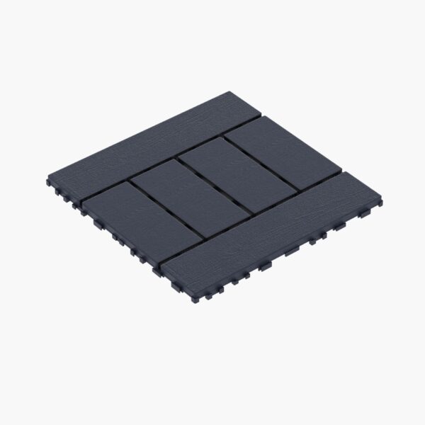H Style Diy - Module Interlocking Patio Deck Tiles - Dark Gray