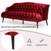 Comfy 3 Seat Sofa With Wooden Legs, For Living Room And Study - Wine Red - Image 17