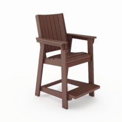 Modern Counter Chair Sleek HDPE Poly Lumber For Dining, Patio, And Garden Comfort - Brown