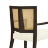 Mid Century Modern Arm Dining Chair (Set of 2) With Rattan Backrest - Beige / Dark Brown - Image 11