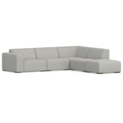 Rex - Right Sectional Sofa And Ottoman - Gray