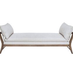 Daybed With Leather Strap Detail - White