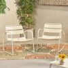 Outdoor Accent Chair With Metal Frame - White - Image 2